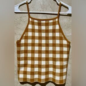 Madewell Gingham Apron Sweater Tank Small